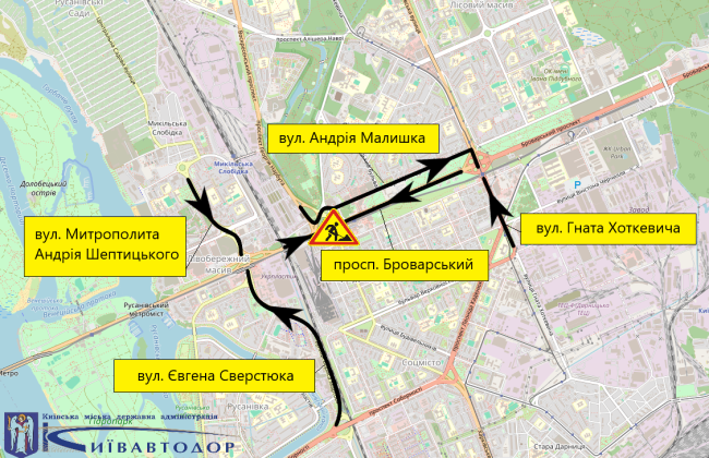 В Киеве почти на год ограничат движение на путепроводе возле станции метро «Дарница»
