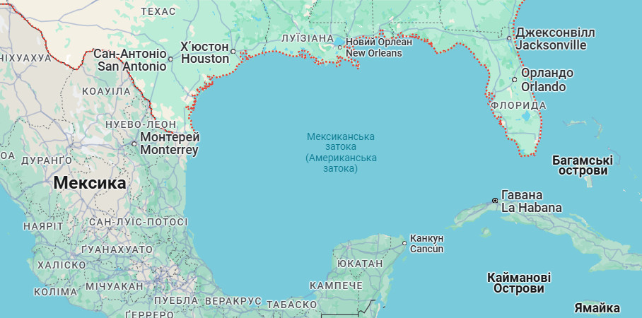 У Google Maps перейменували Мексиканську затоку на Американську