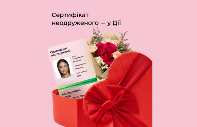 В Дії можно сгенерировать Сертификат неженатых