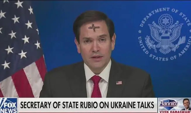 Почему госсекретарь США Рубио вышел к прессе с крестом на лбу