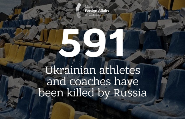 Россия унесла жизни 591 украинского спортсмена, еще 22 – в плену