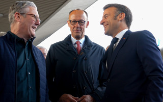 У Київ прибули Макрон, Стармер і Мерц та Туск – відео