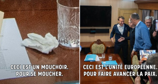 Елисейский дворец опроверг фейк РФ о салфетке Макрона, которую назвали «пакетиком»