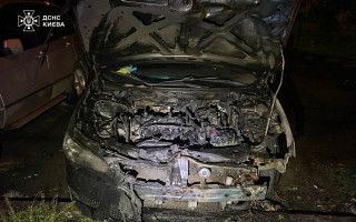 Из-за возгорания мусора в контейнерах в Киеве вспыхнул автомобиль, фото