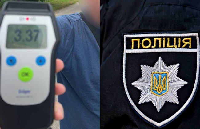 На Чернігівщині нетверезий водій перевищив норму алкоголю в 17 разів