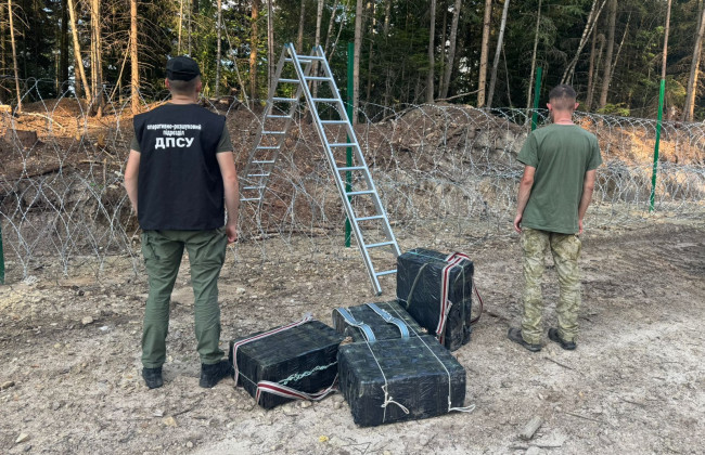 На Буковине пограничники сорвали попытку контрабанды сигарет в Румынию через лестницу