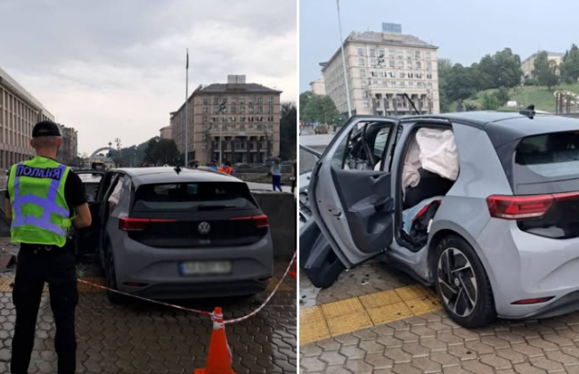 В Киеве автомобиль едва не влетел в подземный переход на Майдане Незалежности – фото