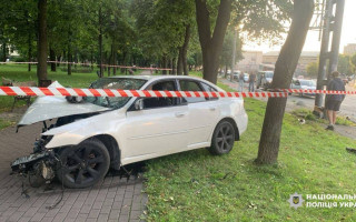 В Киеве водитель Subaru в состоянии алкогольного опьянения влетел в парк, где сидели люди – фото