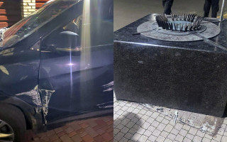 На Черкащині водійка пошкодила постамент «Серце України» та втекла з місця ДТП