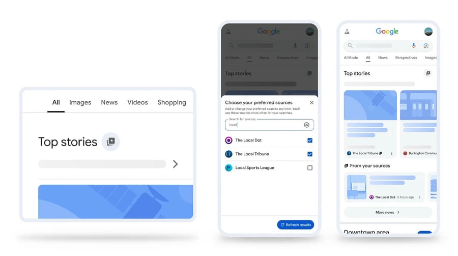 Google дасть користувачам обирати улюблені джерела для пошуку