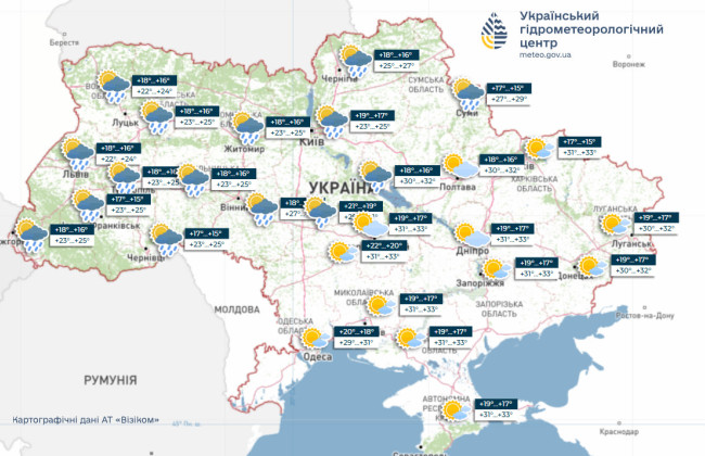 Погода в Украине на неделю – местами дожди, местами жара