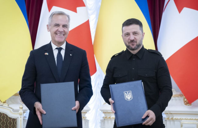 Владимир Зеленский и Марк Карни подписали План действий по оборонному сотрудничеству Украины и Канады