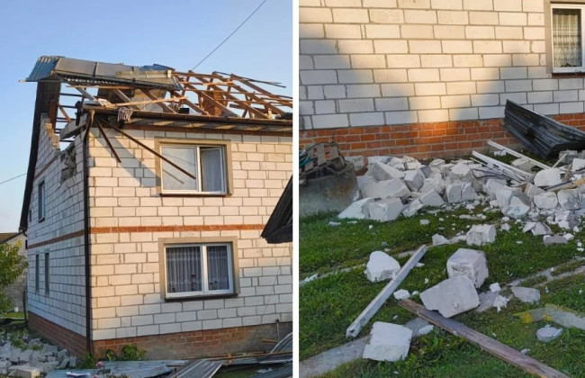 Российский дрон разрушил крышу частного дома и автомобиль в Люблинском воеводстве Польши