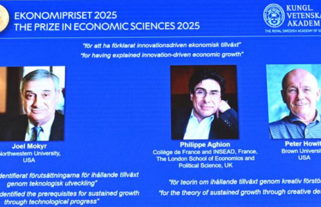 Нобелевскую премию по экономике 2025 года получили Джоэль Мокир, Филип Агион и Питер Ховитт
