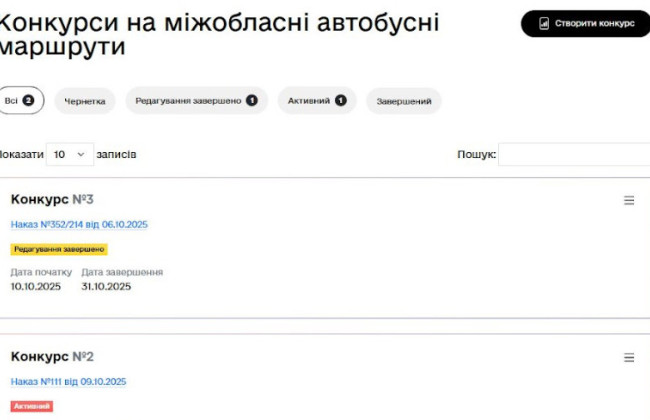 В Украине тестируют цифровую процедуру подачи документов для конкурса на межобластные маршруты