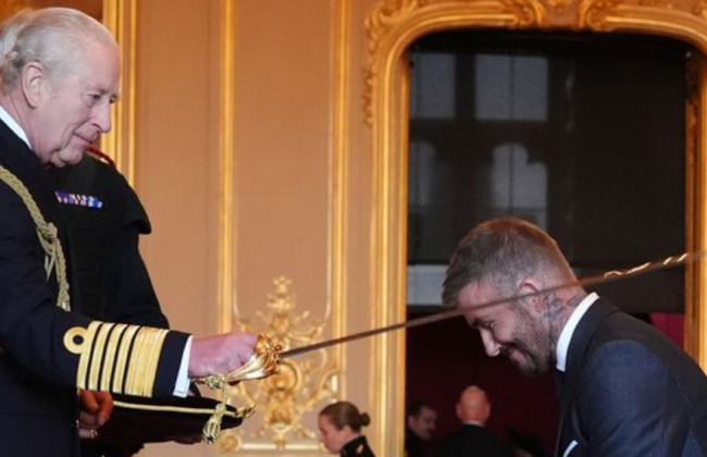 Король Великої Британії Чарльз ІІІ посвятив Девіда Бекхема у лицарі, відео