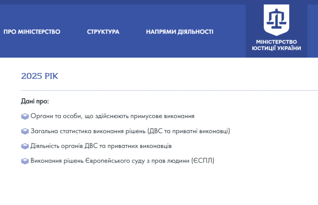 Мін’юст запустив нову Систему збору даних про виконання судових рішень