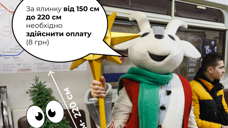 Как безопасно и без инцидентов перевезти новогоднюю елку в Киеве в метро – советы пассажирам