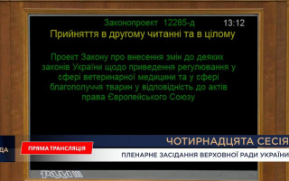 Рада прийняла законопроєкт щодо здоров’я тварин і обігу ветпрепаратів за нормами ЄС