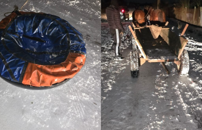 На Львівщині 17-річний хлопець травмувався під час катання на тюбінгу, причепленому до кінного воза