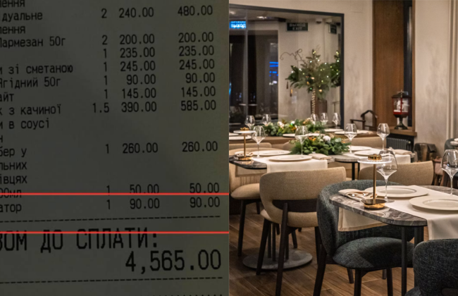 Доплата за генератор у чеку без згоди клієнта – ресторани штрафуватимуть на 30%