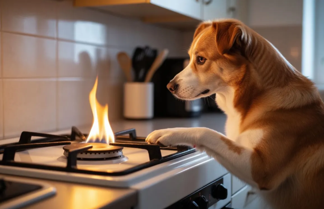 В США собака включил плиту и устроил пожар, пока хозяев не было дома — суд встал на сторону производителя