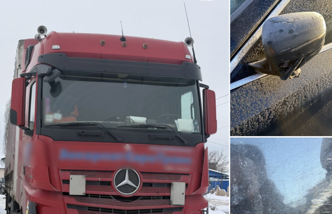 У Києві водій вантажівки пошкодив припаркований автомобіль і який утік з місця ДТП