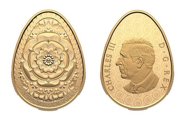 Королівський канадський монетний двір випустив золоту монету у формі української писанки: фото