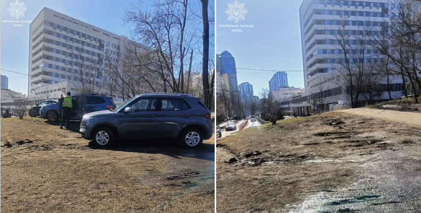 В Киеве наказали ряд «героев парковки», которые оставили автомобили на зеленой зоне