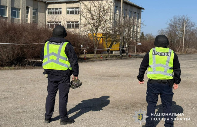 В лицее на Тернопольщине на территории лицея обнаружили макет боевой гранаты