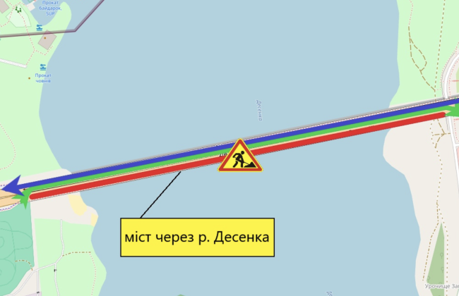 В Киеве снова частично перекроют мост через Десенку до конца лета