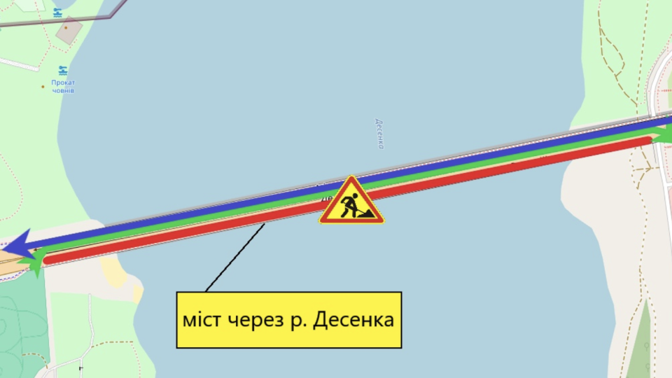 В Киеве снова частично перекроют мост через Десенку до конца лета