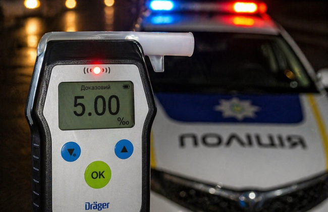 В Полтавской области водитель с 5 промилле алкоголя получил штраф и год лишения права управления