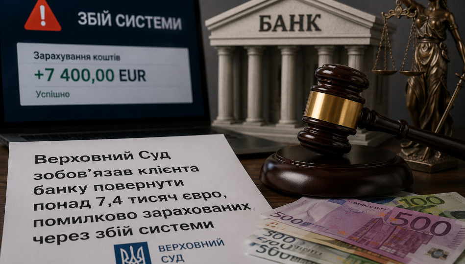 Верховный Суд обязал клиента банка вернуть более 7,4 тысячи евро, ошибочно зачисленных из-за сбоя системы