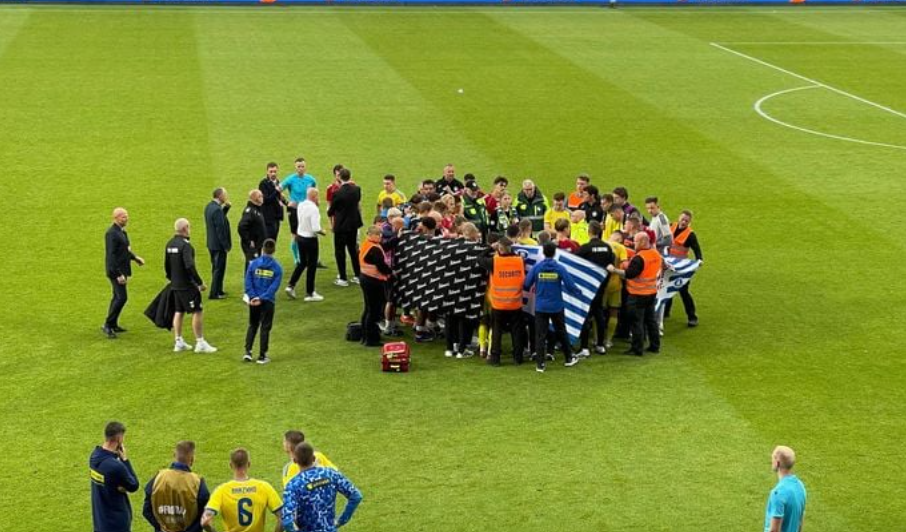 Football match Denmark — Ukraine ended early due to an emergency on the field: what happened