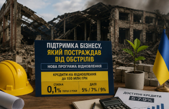 0,1% годовых и до 150 млн грн: Кабмин объявил о помощи бизнесу, пострадавшему от обстрелов