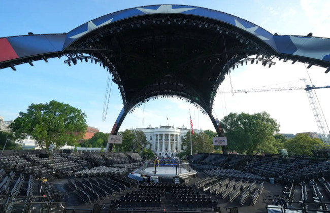 До 80-річчя Дональда Трампа під Білим домом звели арену для боїв – фото