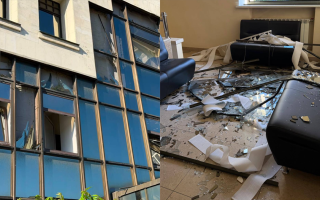 The building of the High Anti-Corruption Court was damaged during a massive attack on Kyiv, photo