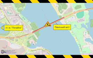 У Києві обмежують рух Північним мостом на вихідні – як запустять транспорт