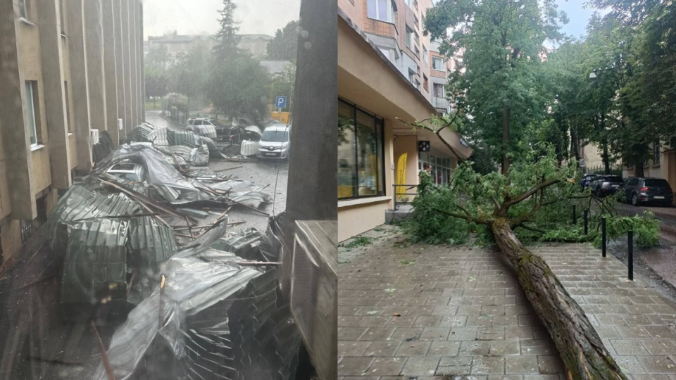 Powerful Storm Hits Lviv: Hurricane Winds Knock Down Trees, Tear Off Roofs, and Flood Streets — Video