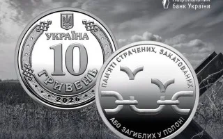НБУ вводит в обращение памятную монету номиналом 10 гривен «Памяти казненных, замученных или погибших в плену»