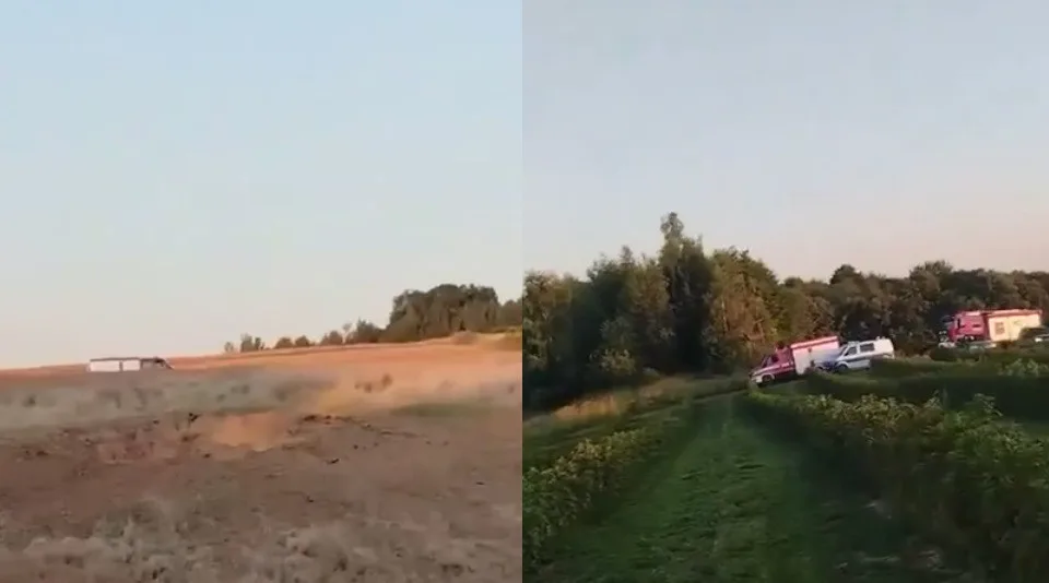 В Польше упал неизвестный объект во время атаки РФ на Украину — образовалась воронка, видео