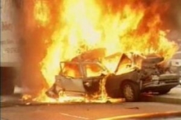 В Киеве в Деснянском районе сгорел автомобиль