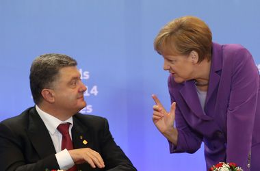 Меркель проконсультировала Порошенко по ситуации на Донбассе. ВИДЕО