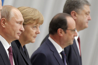В рамках нормандского формата переговоров Порошенко призвал признать нарушение Минских договоренностей. ВИДЕО
