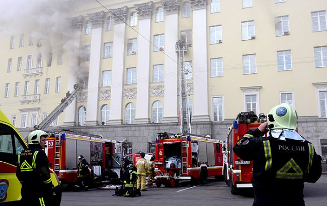 В Москве горело здание Минобороны